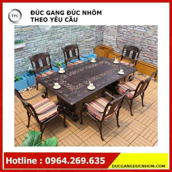 Bàn ghế sân vườn nhôm đúc sơn tĩnh điện nhập khẩu cao cấp ngoài trời bền đẹp, BGSV_1340