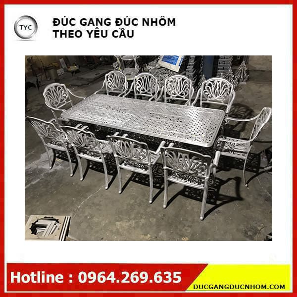 Bàn ghế sân vườn bàn ghế sân vườn 2m5 ngoài trời bền đẹp, thân thiện môi trườ BGSV_1287