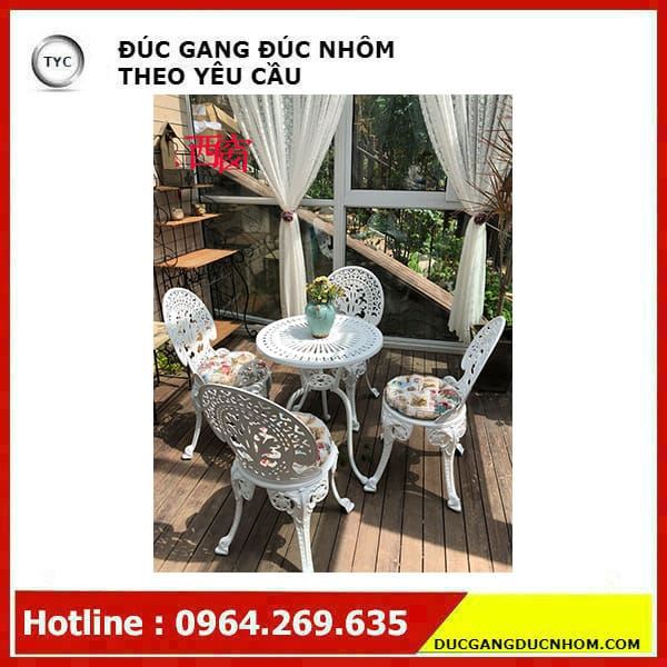 Bộ bàn ghế gỗ uống trà ngoài trời. bộ bàn ngoài trời bền đẹp, thân thiện môi  BGSV_1376