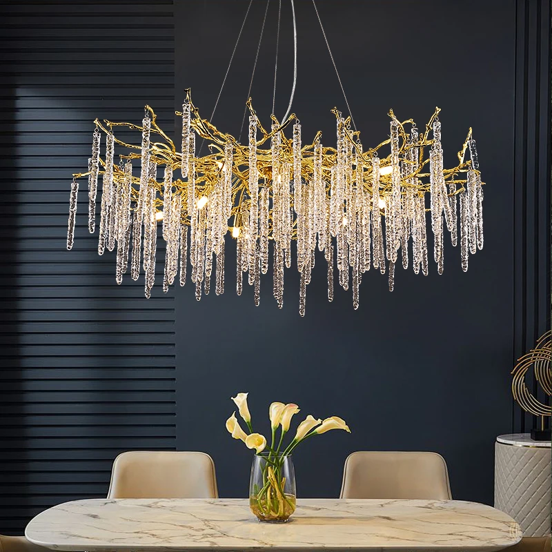 Chi nhánh Đèn chùm pha lê Chiếu sáng sang trọng Giọt mưa treo trong nhà - DC-632
