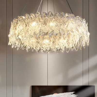 Phòng ngủ gia đình sang trọng đương đại Led trần tròn pha lê Đèn chùm & - DC-76