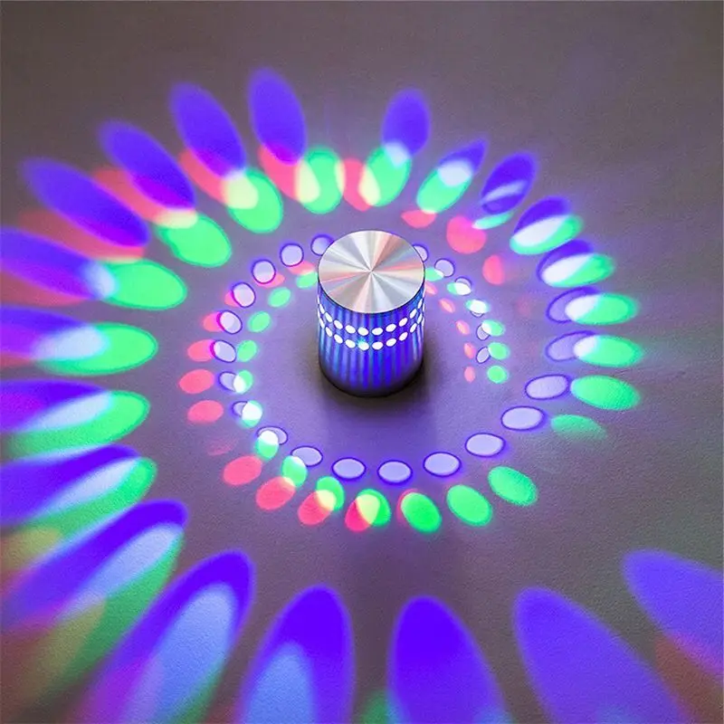Đèn tường LED xoắn ốc sáng tạo Chất liệu nhôm 3W RGB - DTN-401