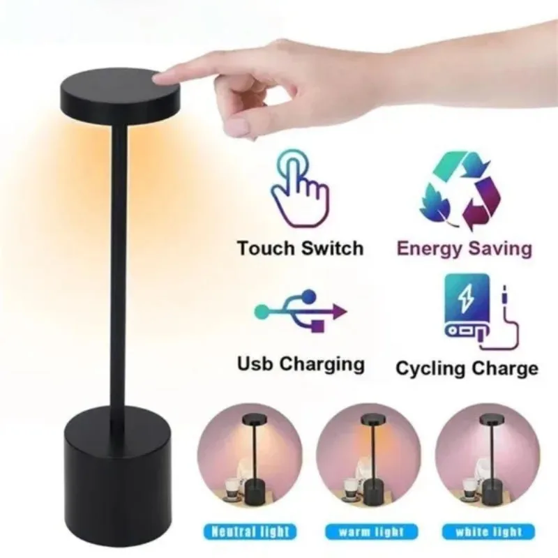 Đèn Bàn Sáng Tạo USB Sạc Đèn Ngủ Vô Cấp Mờ Đèn Bàn Đèn Ngủ Khách Sạn T - DDB-160