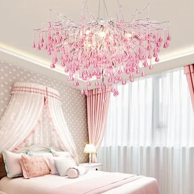 Sáng Tạo Nhánh Cây Đèn Chùm Cho Phòng Ngủ Bé Gái Trang Trí Phòng Treo Đè - DC-75