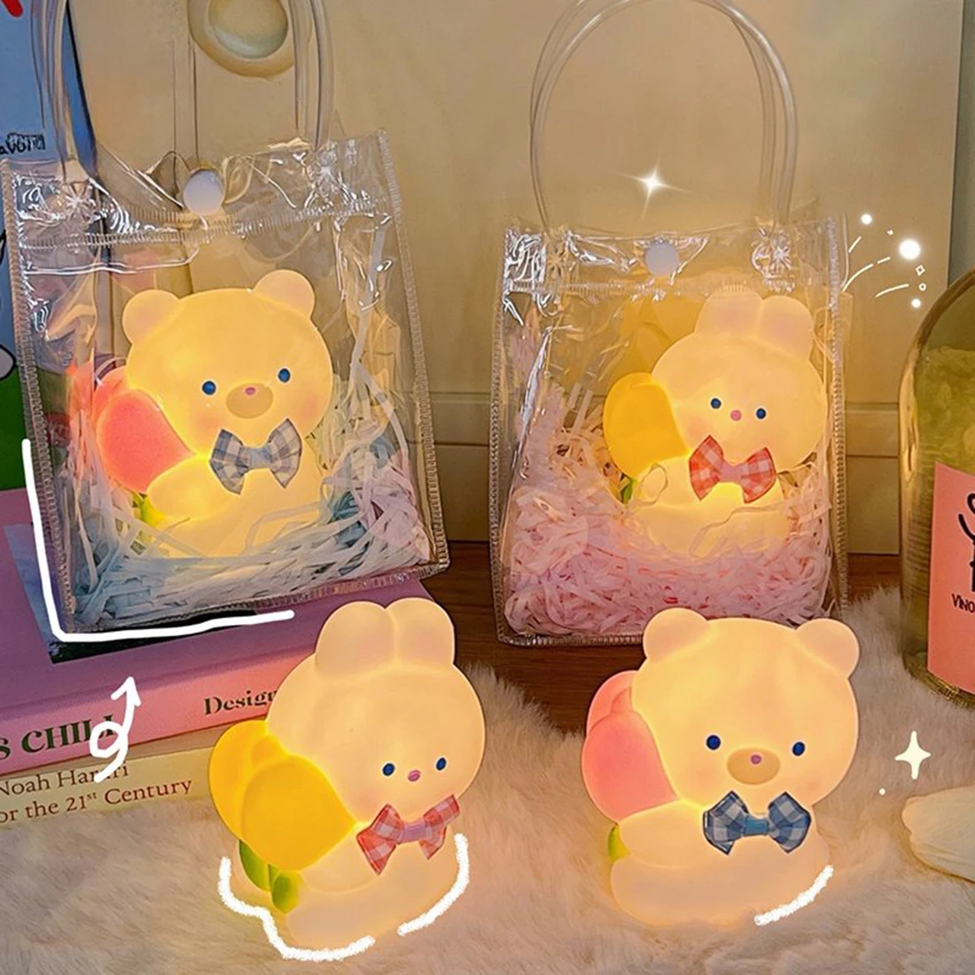 Đèn Hoạt Hình Dễ Thương Gấu Thỏ Đèn Ngủ Mini Đèn Bàn Trang - DTN-418