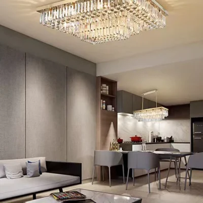 Đèn LED E14 có thể thay đổi độ sáng bằng pha lê vàng Chrome Đèn chùm màu - DC-31