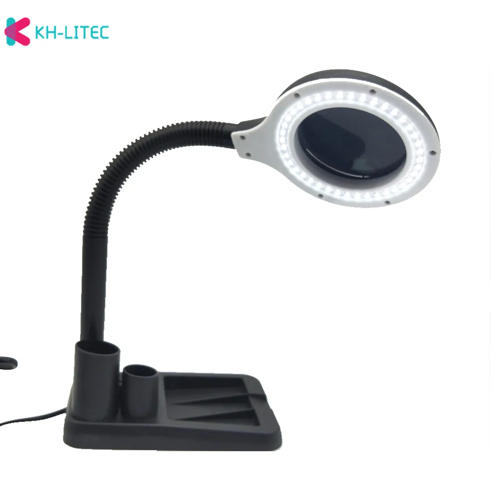 Đèn Phích Cắm EU 220V Thủ Công Kính Cường Lực LED Kính Lúp Để Bàn Đèn - DDB-131