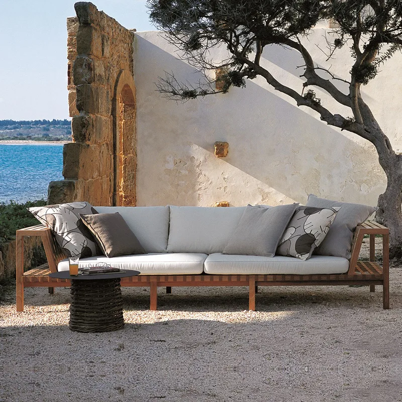 Ngoại thất sân vườn đồ gỗ tếch phật sơn ghế ngoài trời bền đẹp, thân thiện mô BGSV_46