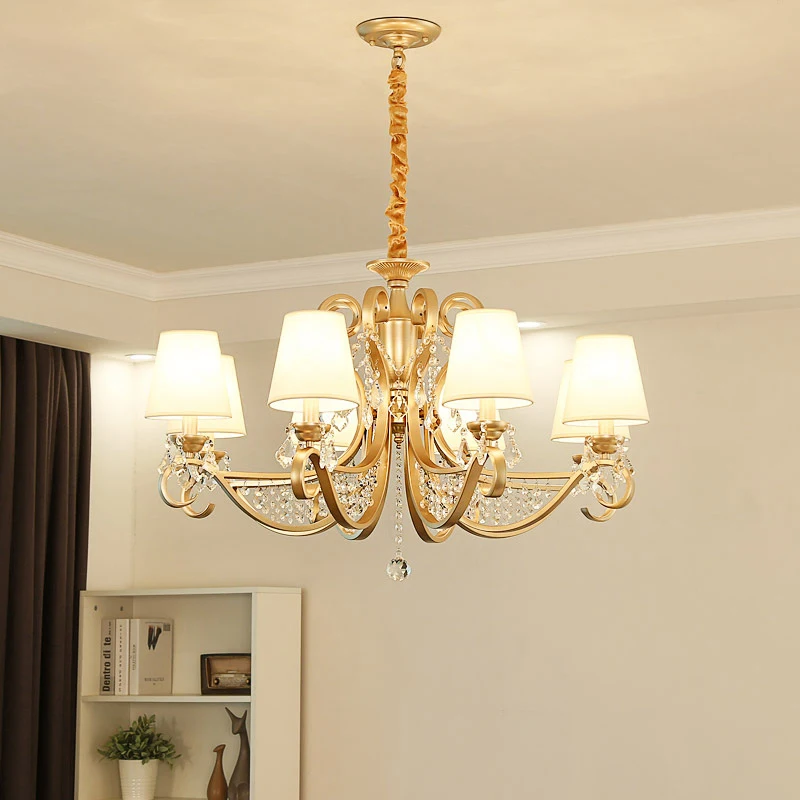 Pháp Cao Cấp Mặt Dây Pha Lê Đèn LED Vàng Đèn Chùm Cho Phòng Khách Phòng - DC-298