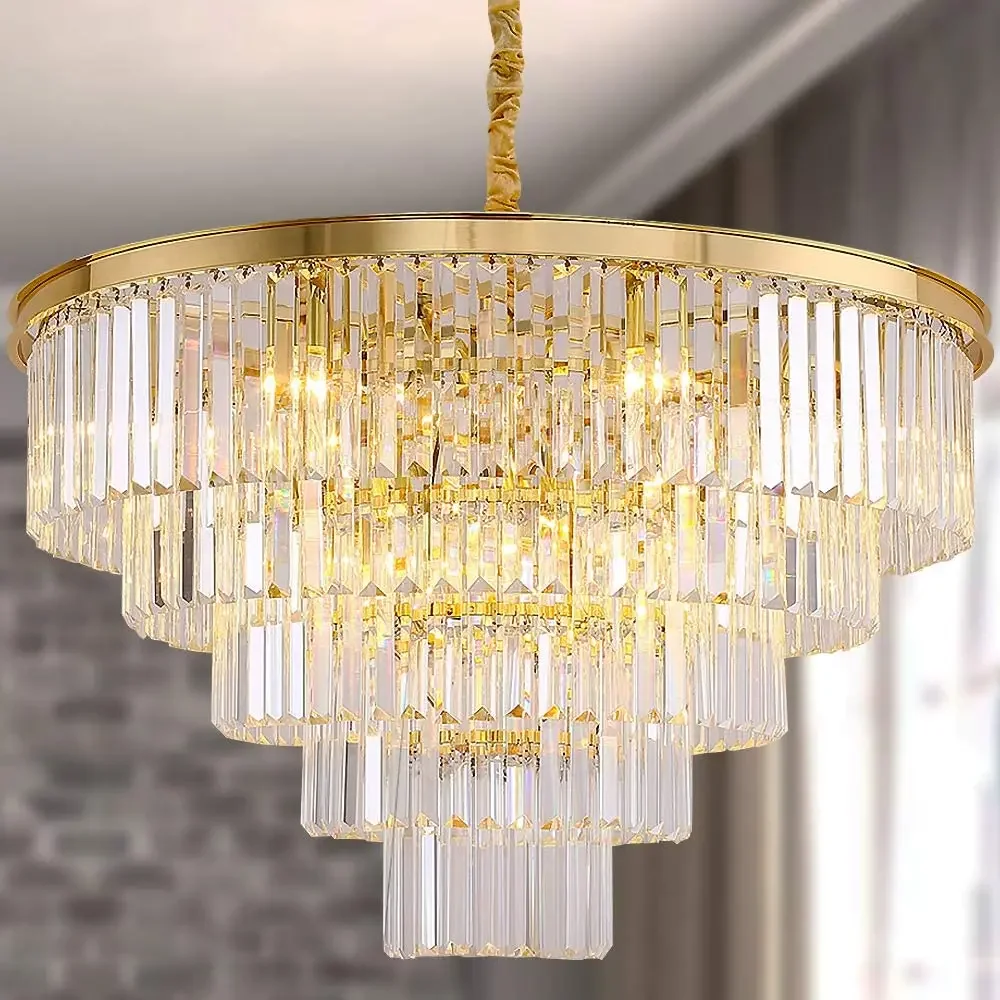 Vàng Hiện Đại Đèn Chùm Pha Lê Chiếu Sáng Hiện Đại Mặt Dây Đèn Chùm Trần - DC-447