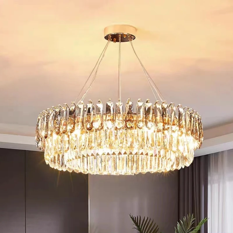 Đèn Chùm Pha Lê Chất Lượng Cao Vàng Sang Trọng Chiếu Sáng Phòng Ăn Phòn - DC-684