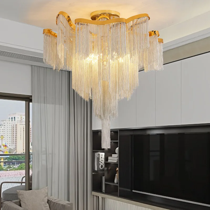 Đèn Chất Lượng Cao Nhôm Sang Trọng Dây Xích Trần Đèn Chùm - DTN-40