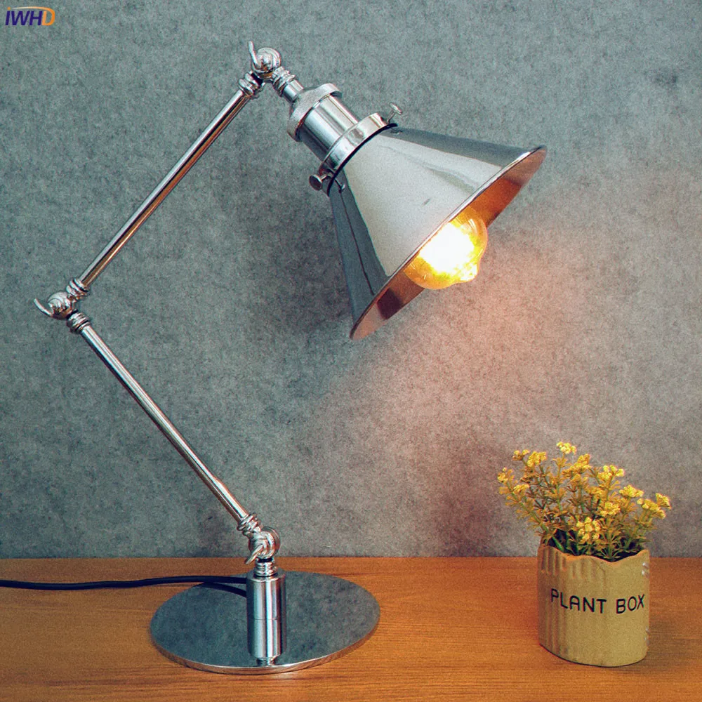 Đèn IWHD Abajur Đèn Bàn LED Cho Bên Cạnh Nhà US/EU Công Tắc Cắm Đèn Ch - DDB-511