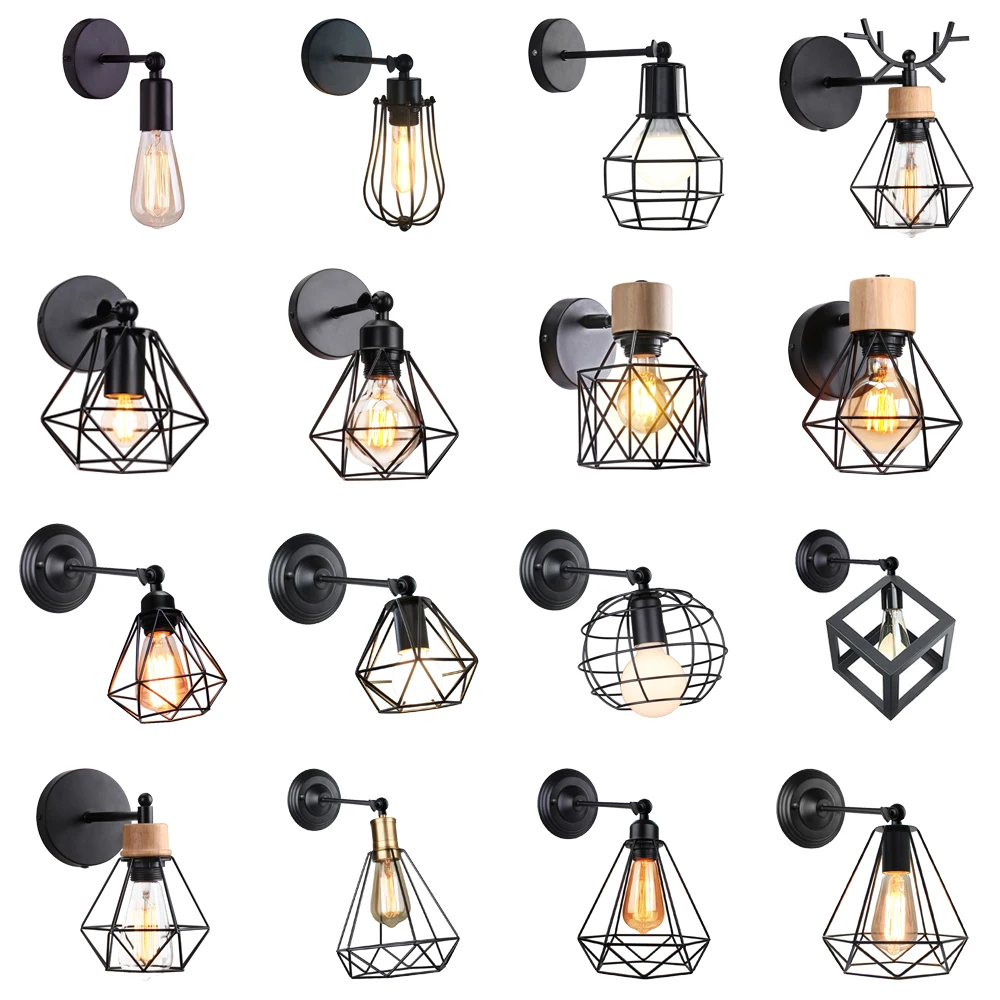 Đèn Công nghiệp Vintage Lồng Dây Tường Sconces Đèn Chiếu - DTN-77