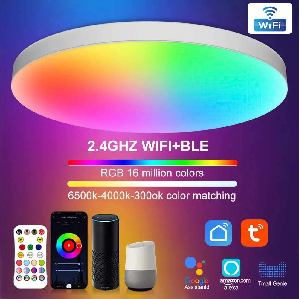 Đèn LED Âm Trần Tròn WIFI Thông Minh RGBCW Có Thể Điều - DTN-557