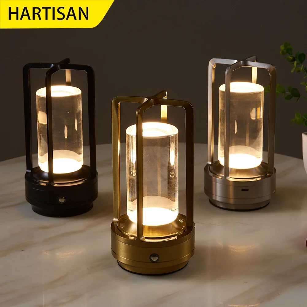 Đèn bàn LED không dây Thanh retro Đèn bàn kim loại Đèn bàn cảm ứng Sạc - DDB-328