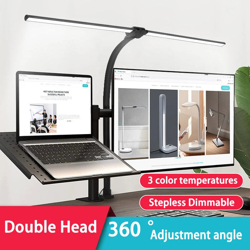 Đèn LED Để Bàn 2 Đầu Màn Hình Máy Tính Thanh Ánh Sáng Vô Cấp USB Có Th - DDB-289