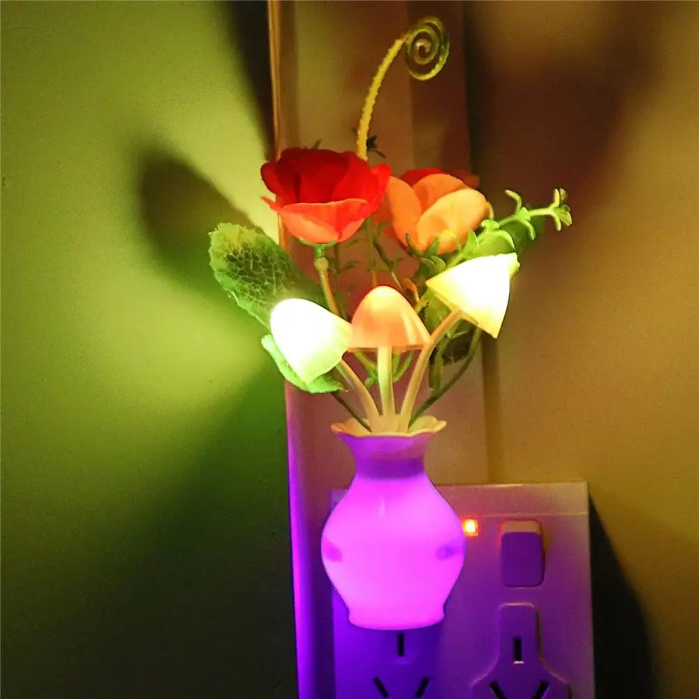 Đèn LED Hoa Cà Đèn Ngủ Đèn Nhiều Màu Sắc Hoa Hồng Nấm Đèn - DTN-550