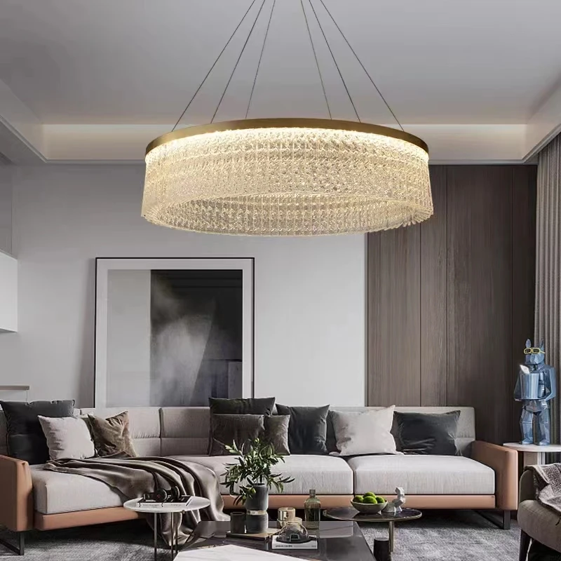 Đèn LED Hậu Hiện Đại Cao Cấp Thép Không Gỉ Đèn Chùm Thủy Tinh Phòng Khá - DC-458