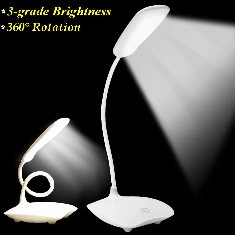 Đèn đọc sách LED Pin kép & Sạc USB Công tắc cảm ứng Đèn bàn Độ sáng ba - DDB-392
