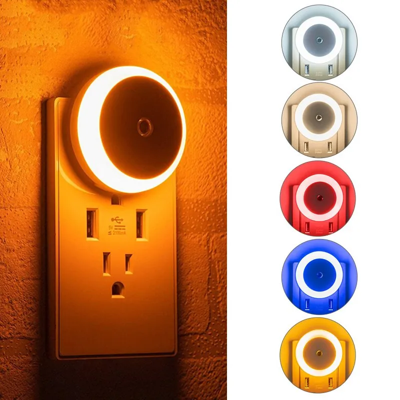 Đèn LED Tròn Trắng Đèn Ngủ Hoàng Hôn Đến Bình Minh Cảm Biến - DTN-197