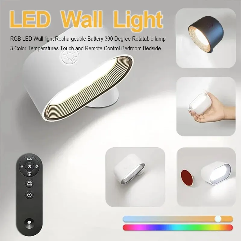 Đèn LED Dán Tường Có Thể Sạc Lại Đèn Xoay 360° 5 Mức Độ - DTN-116