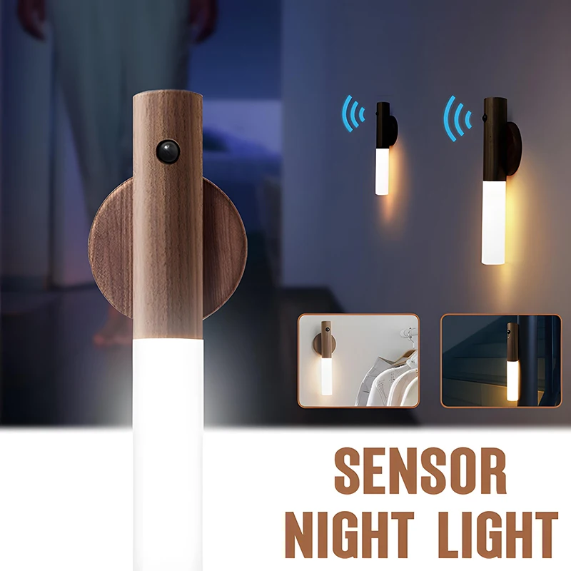 Đèn LED Gỗ Đèn Ngủ Cảm Biến Chuyển Động Cảm Biến Từ Đèn - DTN-346
