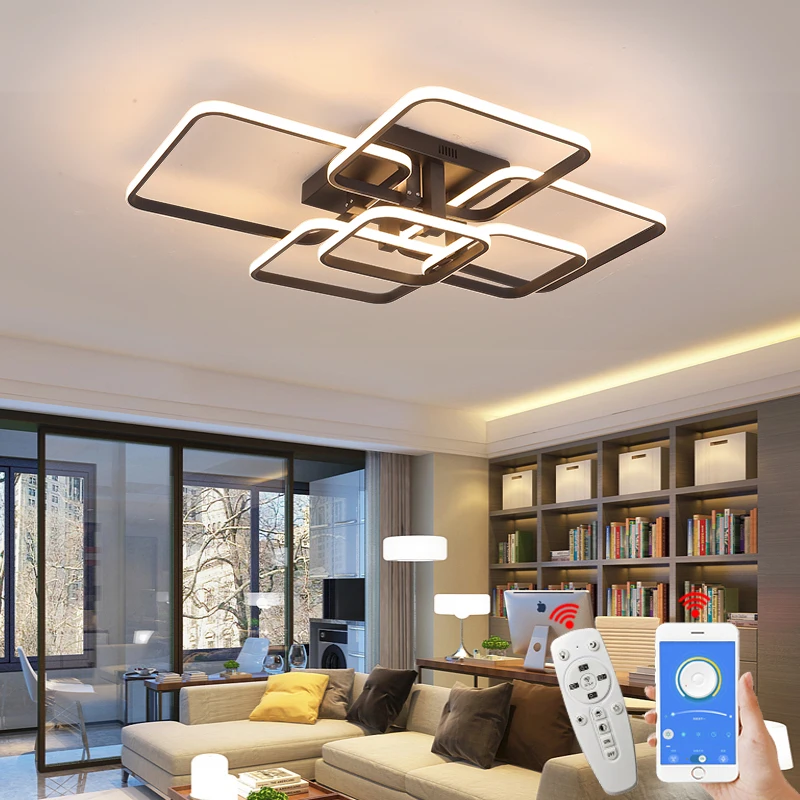 LODOOO Đèn LED Hiện Đại Đèn Chùm Cho Phòng Khách Phòng Ngủ Màu Trắng/Đe - DC-119