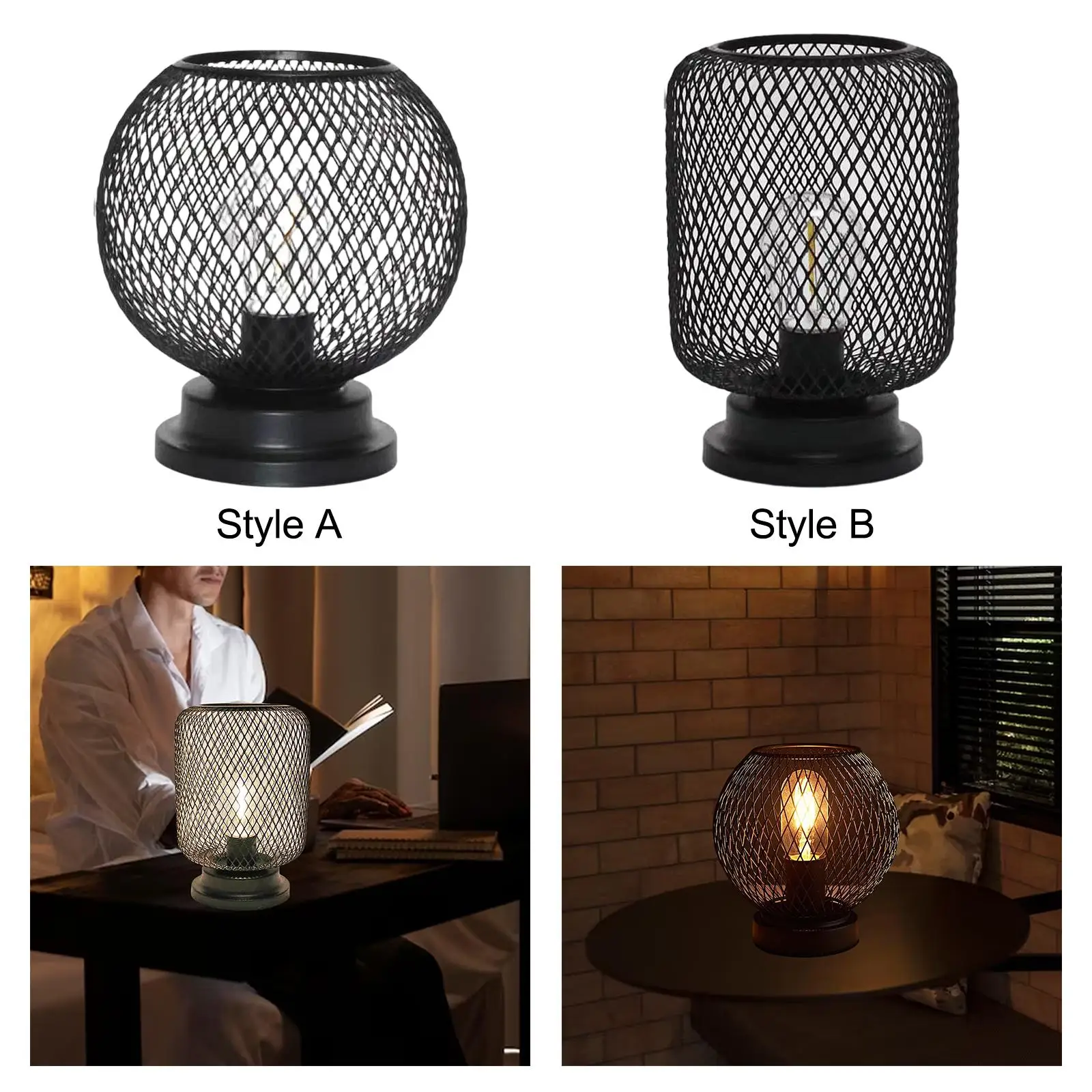 Đèn Lồng Để Bàn Trang Trí Hiện Đại Để Bàn Đèn Bàn Sắt Đèn Ngủ Bắc Âu C - DDB-331