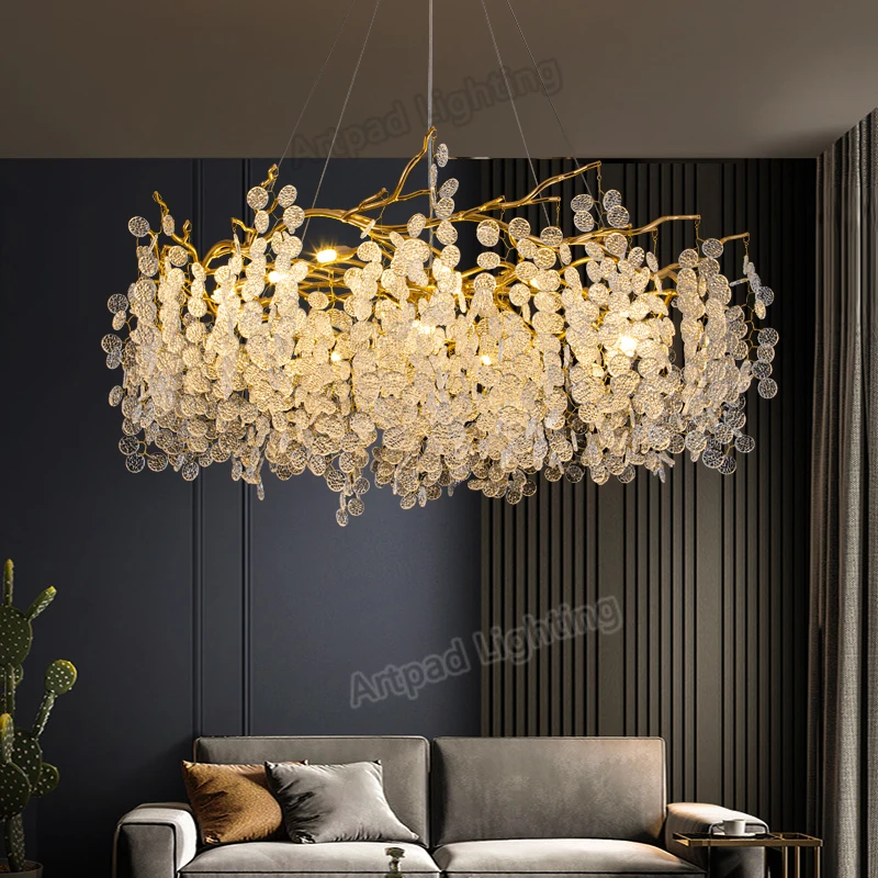 Đèn chùm pha lê lớn Đèn chùm trần pha lê sang trọng LED cho phòng khách - DC-131