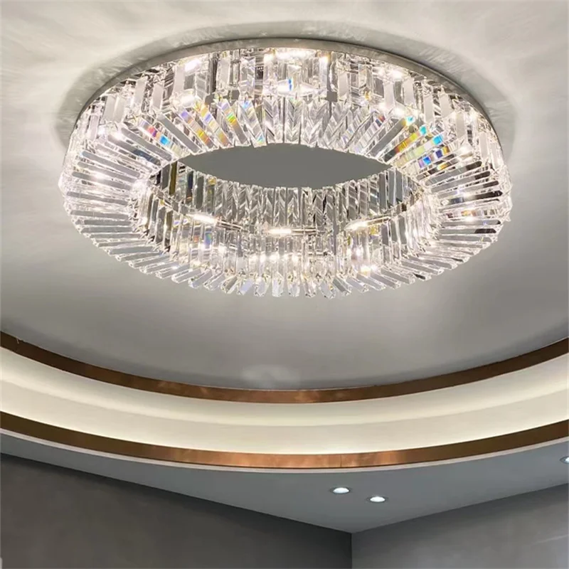 Phòng Khách Đèn Chùm Pha Lê Hiện Đại Đèn Ốp Trần Chrome Vàng Led Đèn Ch - DC-159