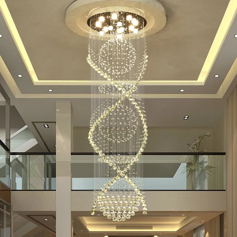 Dài Đèn Chùm Pha Lê Cho Cầu Thang Thiết Kế Sang Trọng Cristal Đèn Hiện Đ - DC-37
