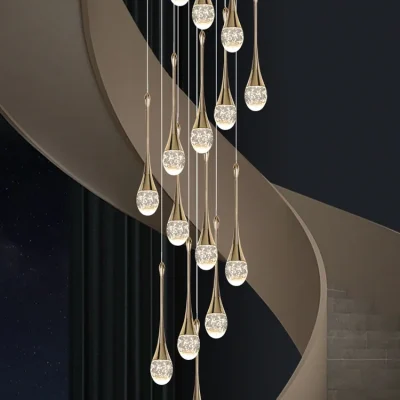 Pha Lê sang trọng LED Đèn Chùm Dài Cầu Thang Treo Đèn cho Phòng Khách S - DC-362