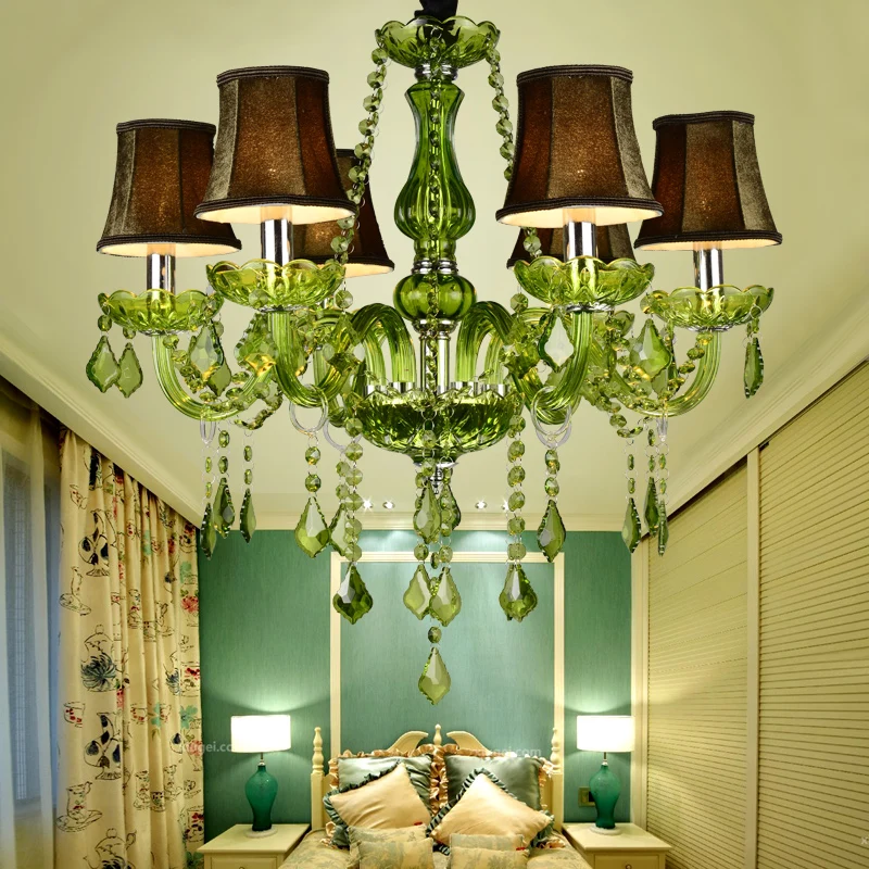 Sang trọng Màu Xanh Lá Cây Đèn Chùm Pha Lê Wedding Parlor Phòng Ngủ Biệ - DC-479