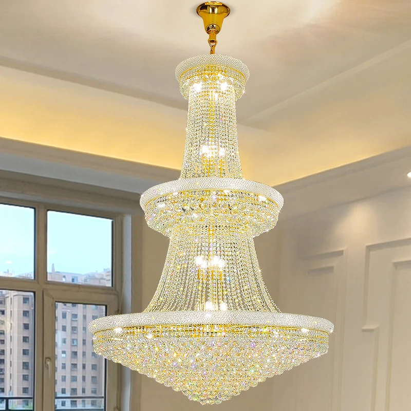 Phòng khách sang trọng Đèn chùm pha lê Cầu thang phong cách châu Âu Đèn - DC-711