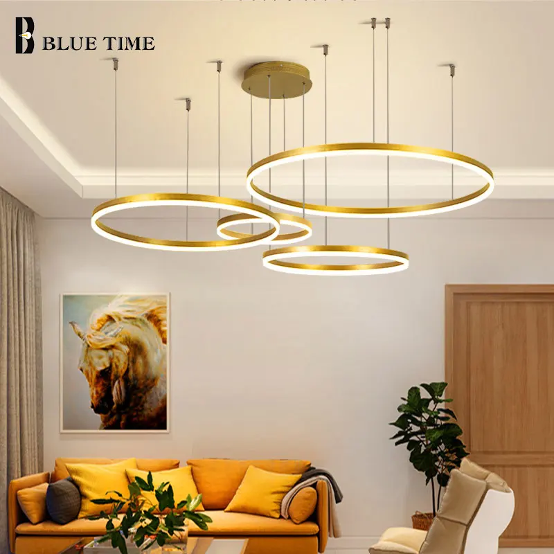 Đèn Chùm Led Hiện Đại Chiếu Sáng Gia Đình Chải Vòng Tròn - DTN-85