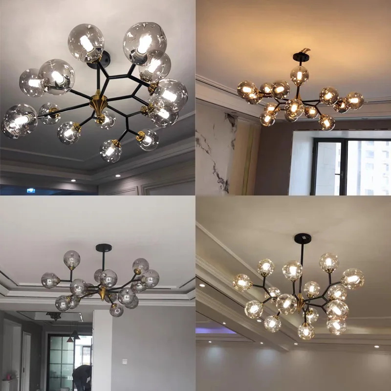 Thủy Tinh Hiện Đại Bóng LED Đèn Chùm Cho Phòng Ăn Nhà Bếp Phòng Khách Ph - DC-82