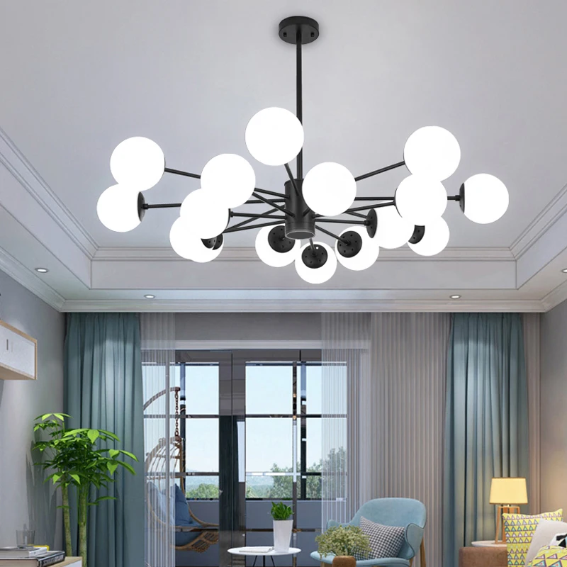 Kính Hiện Đại Đèn Chùm Chiếu Sáng Trần Đèn Chùm Ánh Sáng Cho Phòng Ăn Ph - DC-17