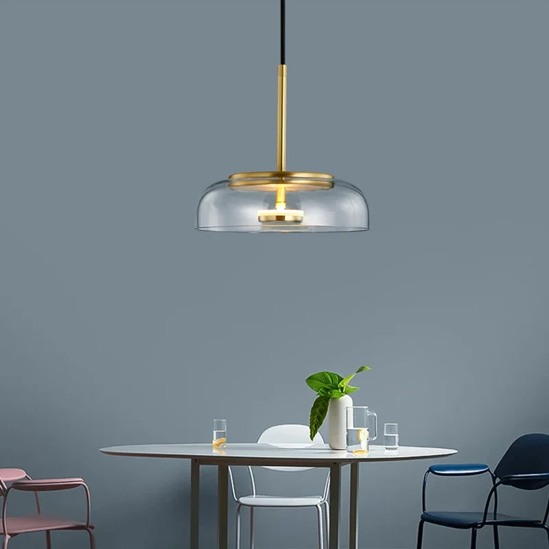 Kính Hiện Đại Mặt Dây Đèn LED Bát Bắc Âu Chiếu Sáng Đèn Treo Đèn Ăn Tra - DC-251