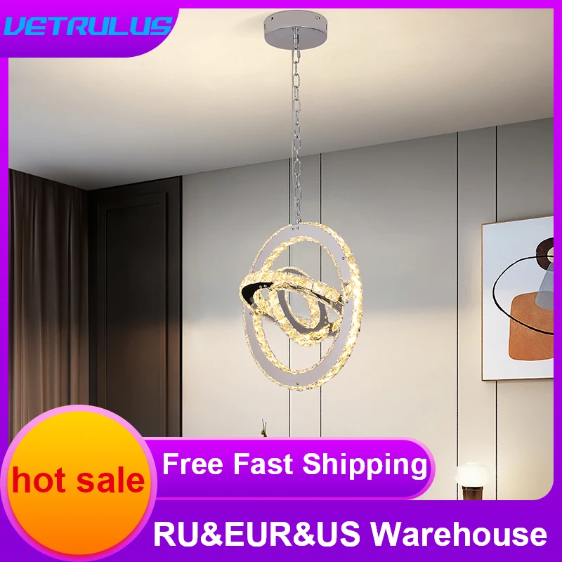 Hiện Đại K9 Pha Lê Ốp Trần LED Đèn Chùm Lustre Treo Trong Nhà Pandent Đ - DC-351