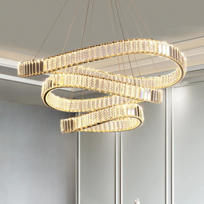 Hiện Đại K9 Đèn Chùm Pha Lê Lustre Led Đèn Chùm Ánh Sáng Không Đều Thép - DC-102