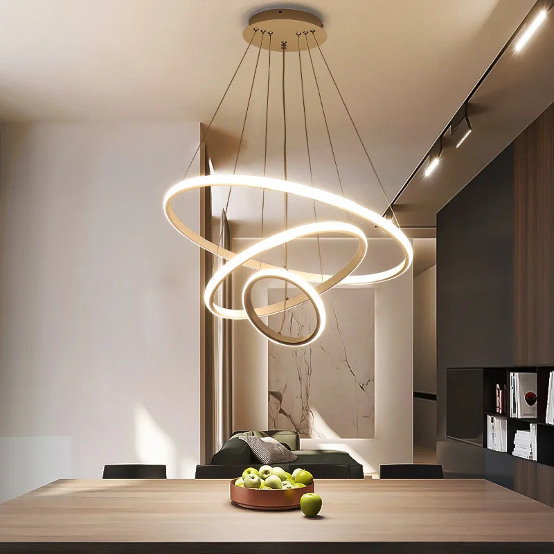 Đèn LED Hiện Đại 2/3 Vòng Vòng Tròn Mặt Dây Chuyền Ánh Sáng Blak/Trắng/V - DC-94