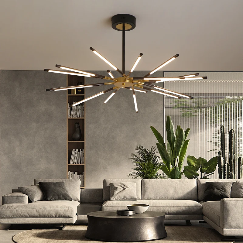 Đèn LED Hiện Đại Đèn Chùm Bắc Âu Sáng Tạo Đơn Giản Vàng Đen/Vàng Mờ Tỳ - DC-195