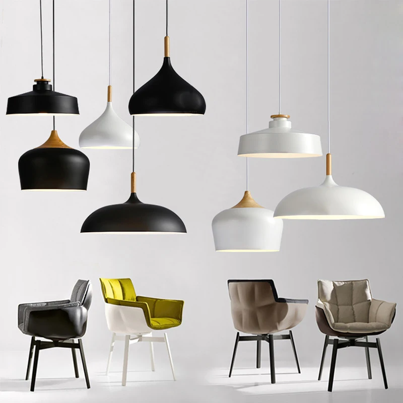 Đèn LED Hiện Đại Mặt Dây Đèn E27 Mặt Dây Gỗ Ốp Trần Cho - DTN-165