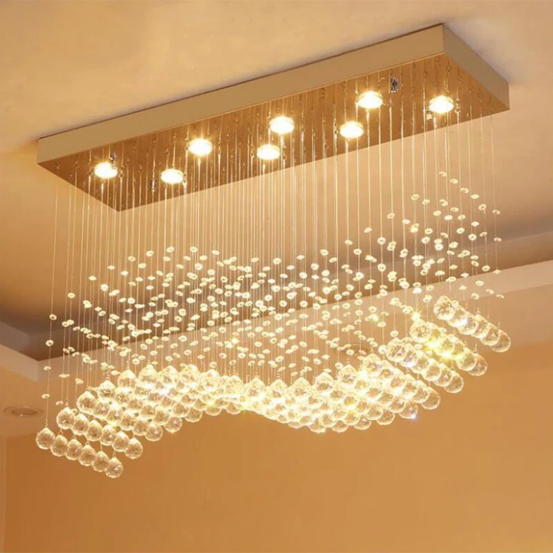 Đèn LED hiện đại hình chữ nhật Phòng khách K9 Đèn chùm pha lê Đèn chiếu - DC-399