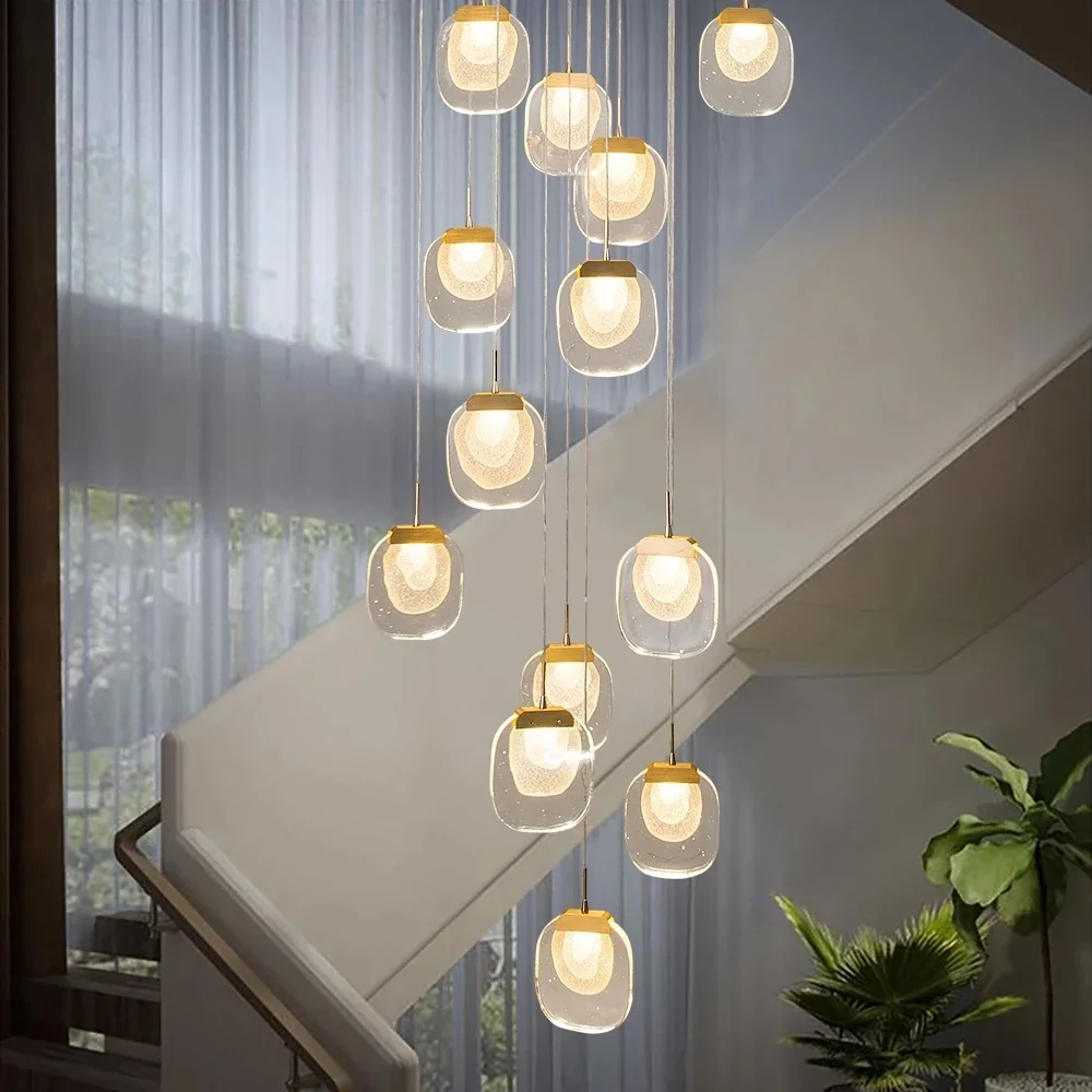Đèn LED hiện đại Cầu thang pha lê Đèn chùm sang trọng Cristal Đèn chiếu - DC-438