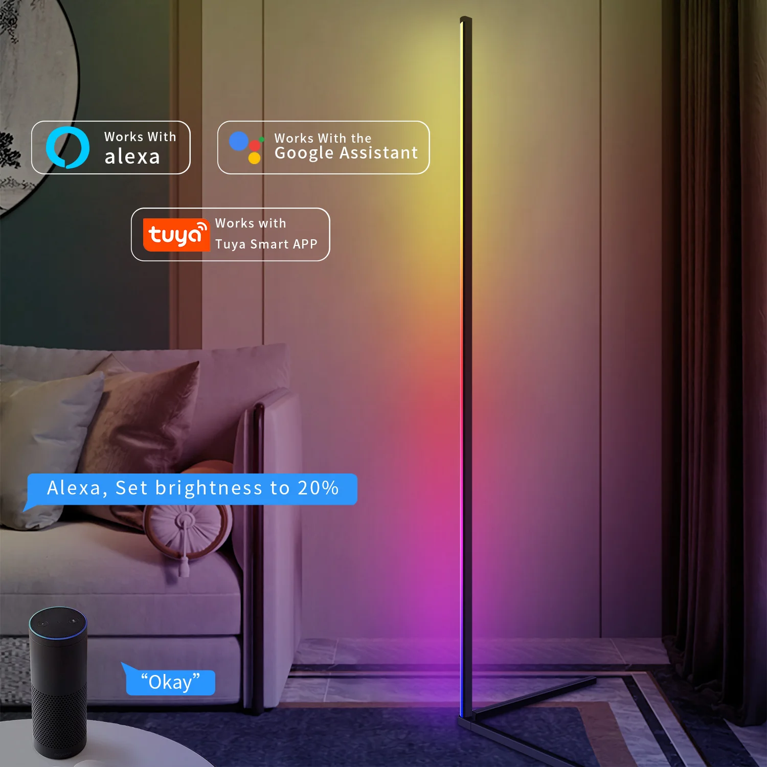 Đèn Led Hiện Đại Đèn Sàn RGB Bắc Âu Đèn Sàn Phòng Khách - DTN-58