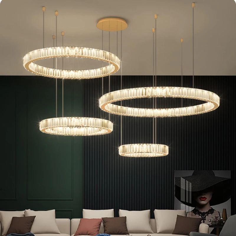 Phòng Khách Hiện Đại Đèn Chùm Pha Lê Led Điều Khiển Từ Xa Đèn Led Thay - DC-577