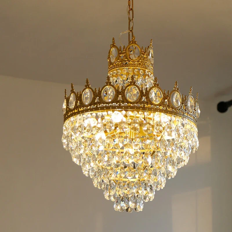 Hiện Đại Sang Trọng Đèn Chùm LED Pha Lê Vintage Pháp Mặt Dây Chuyền Ánh - DC-496