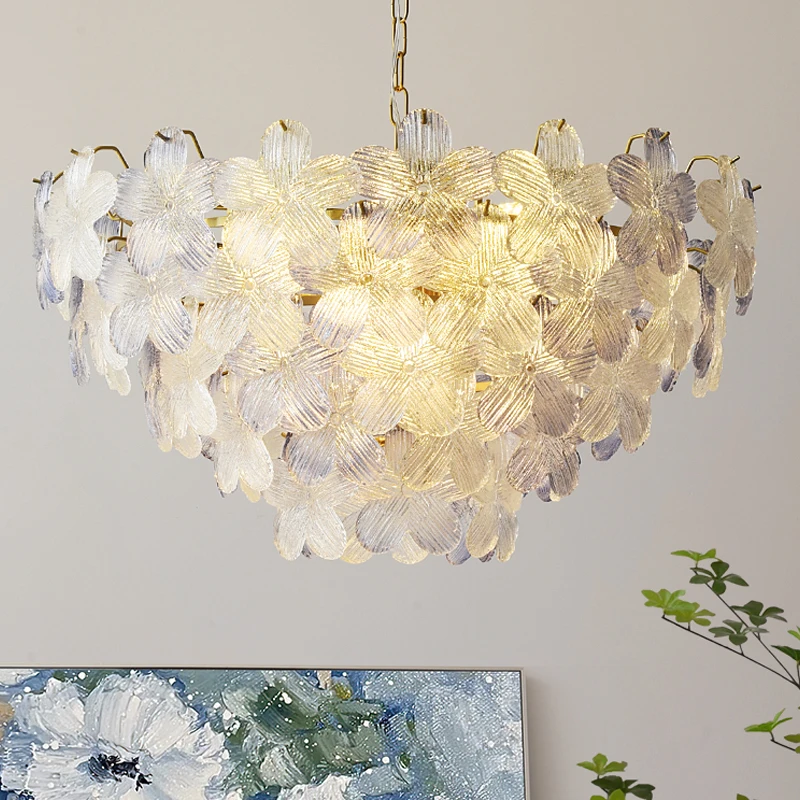 Hiện đại sang trọng kiểu Pháp Hoa thủy tinh pha lê Đèn LED Đèn chùm cho - DC-469